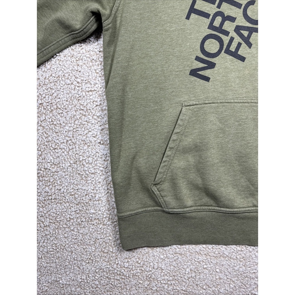 The North Face Hoodie Men's Sz Med Green Big Logo Hooded Sweatshirt - Picture 3 of 10